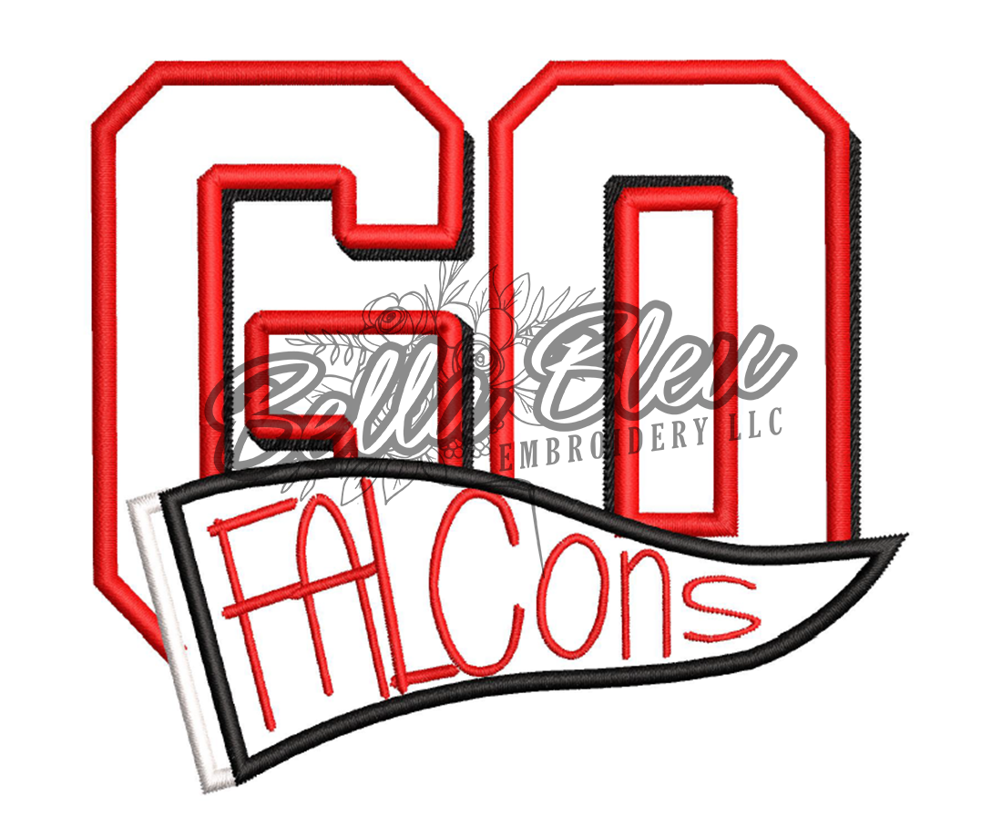 Go Falcons Pennant Applique