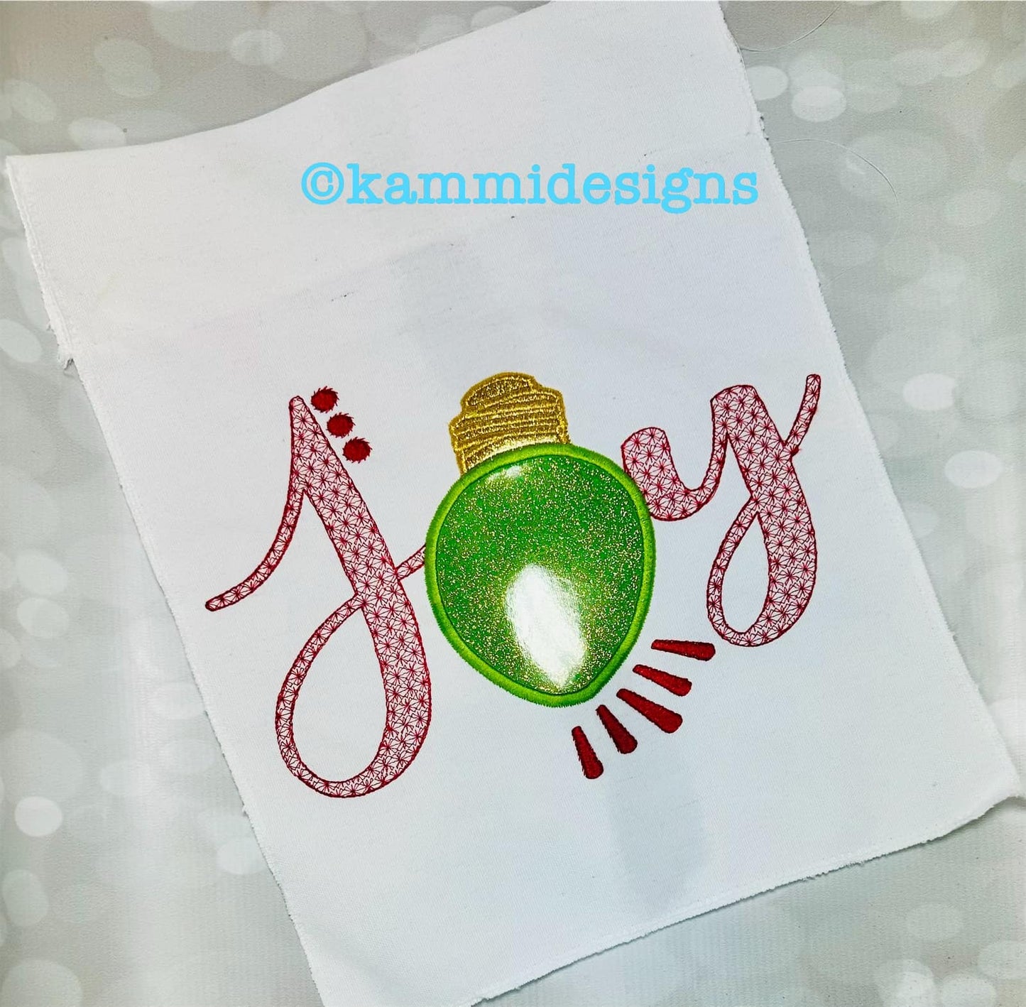 Joy Christmas Bulb Applique