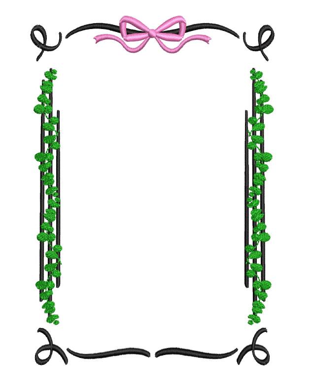 Bow and Leaves Frame Monogram 5