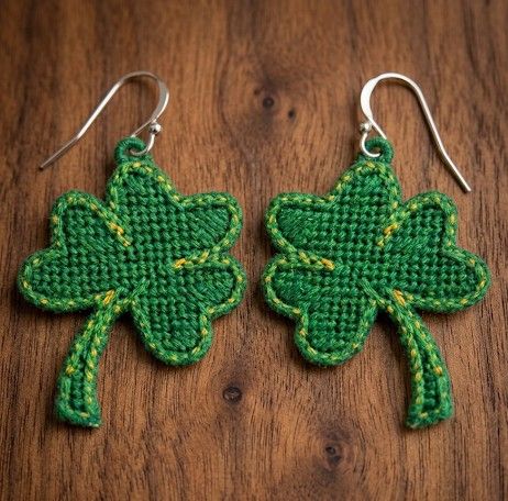 Shamrock ITH FSL Earrings