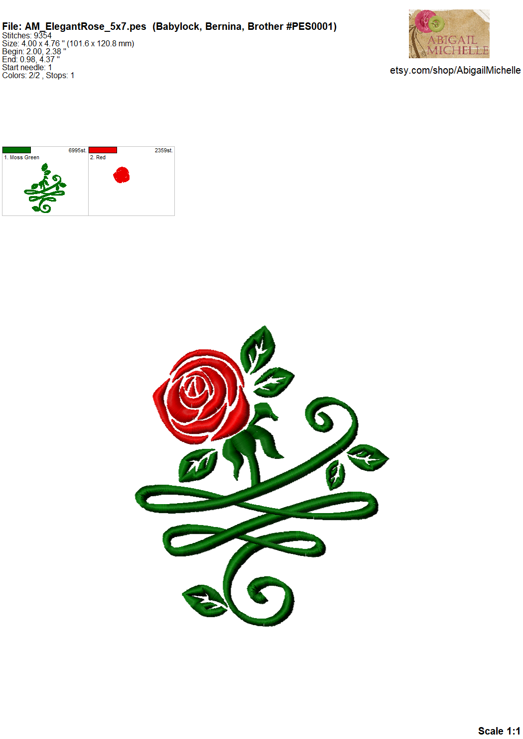 Elegant Rose - 2 Styles - 5 Sizes