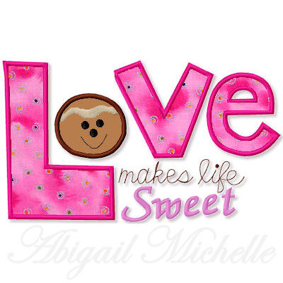 Love Makes life Sweet with Gingerbread man Applique