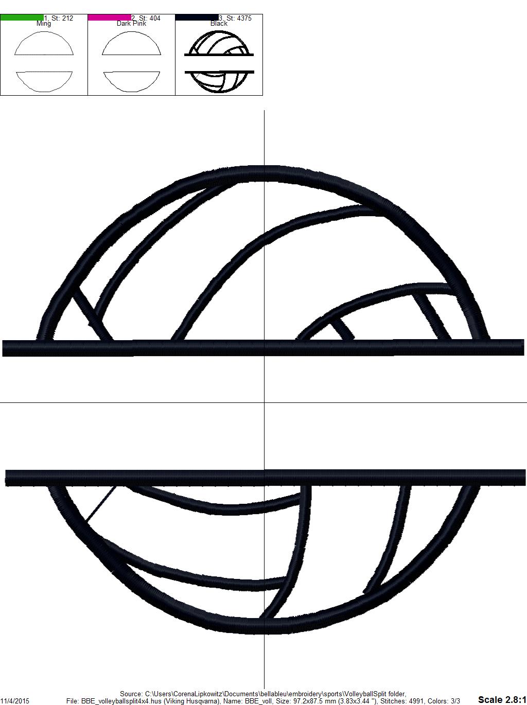 Volleyball Split Applique
