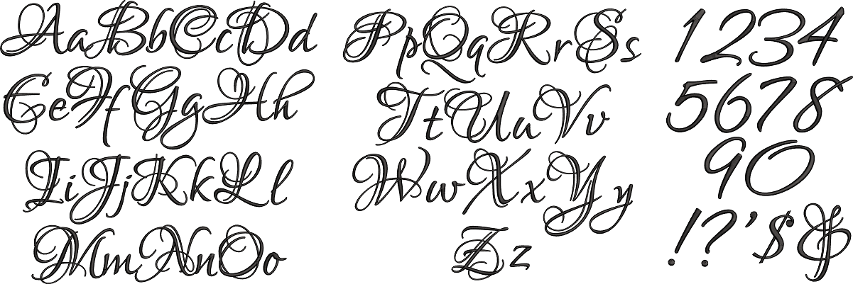 Betty Alphabet Font 5 sizes