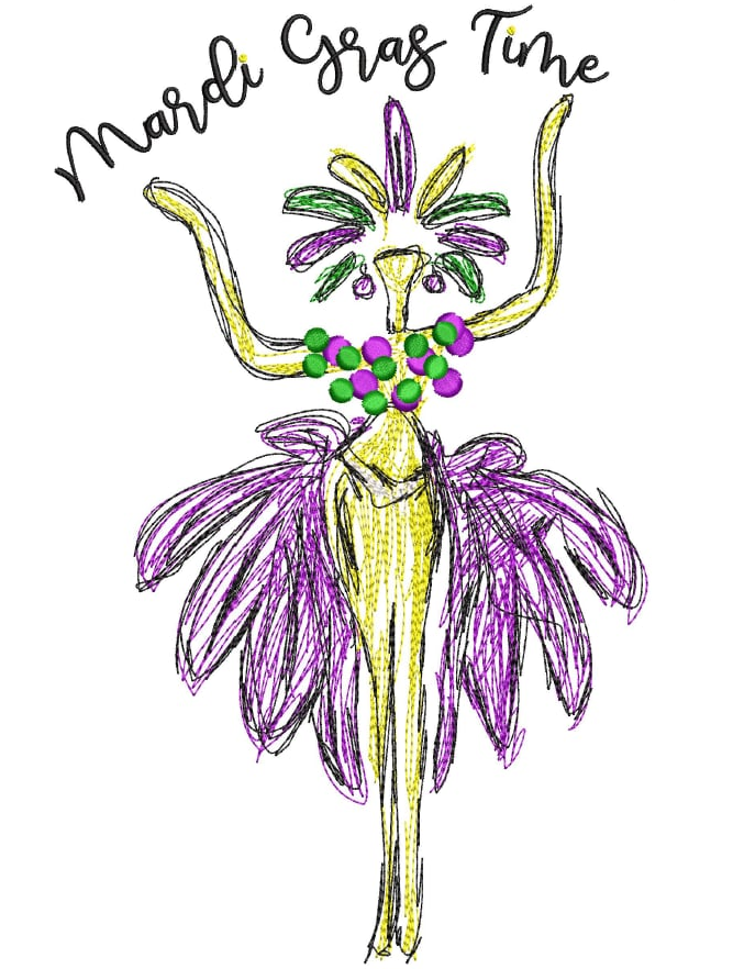 Mardi Gras Scribble Dancer