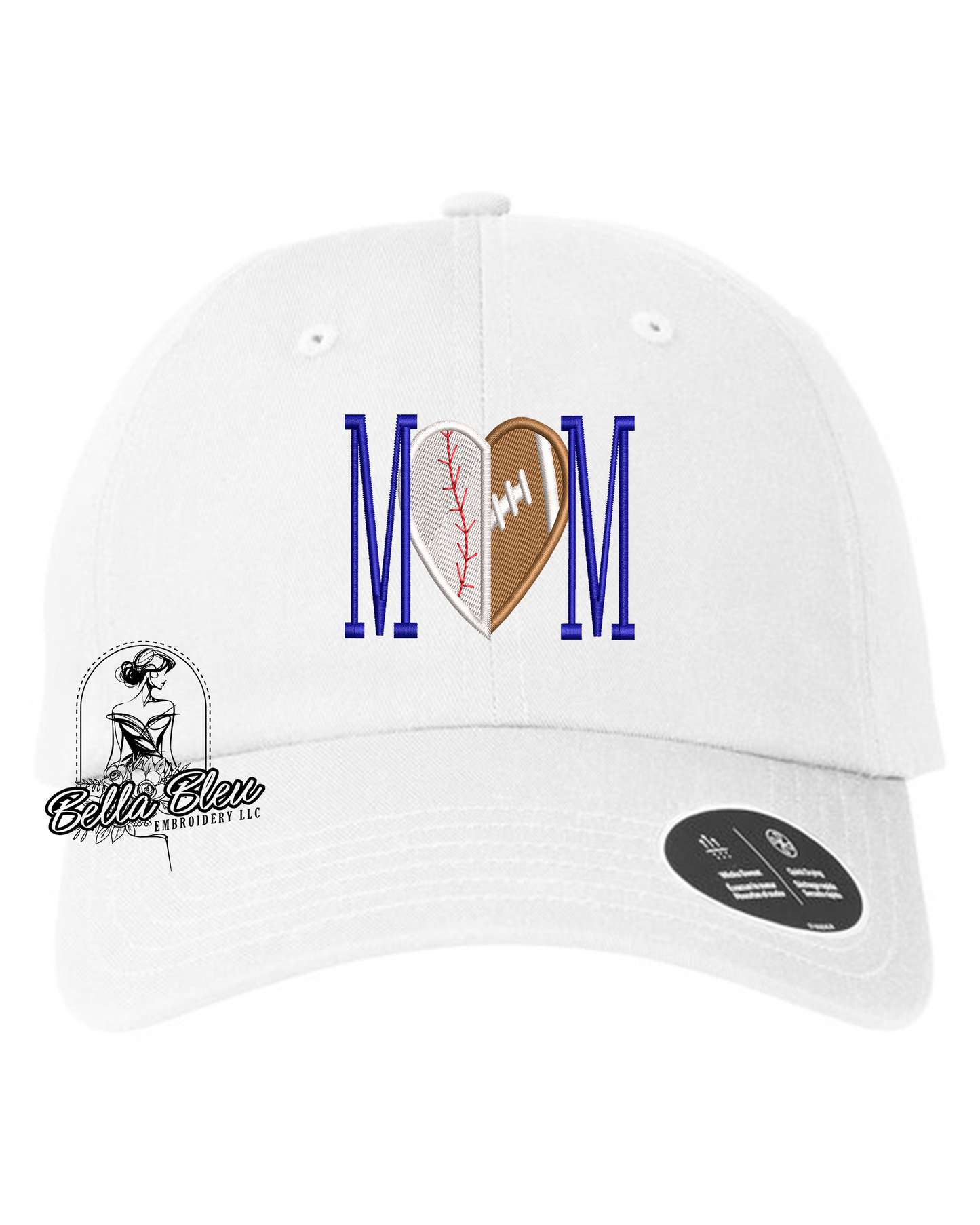 Split Football Baseball Softball Mom Hat Design
