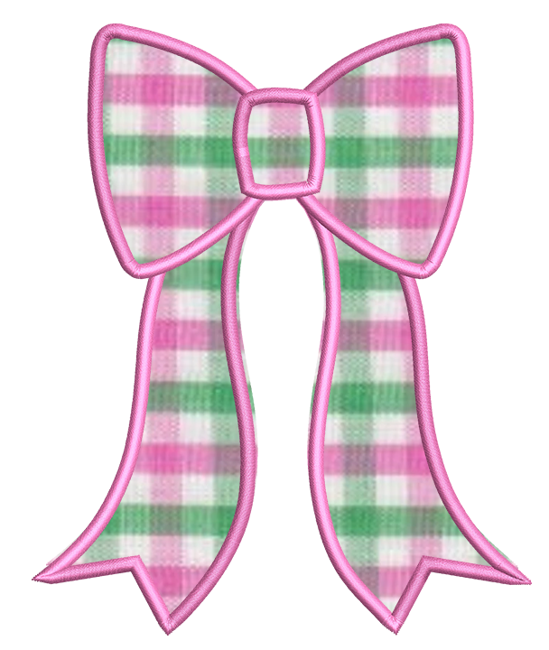 Long Tail Bow Side Design Applique 3 sizes