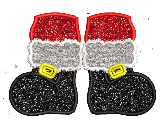 Santa Boots Side Design Applique 4 sizes