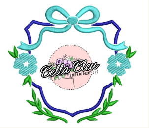 Floral and Bow Monogram Frame 1