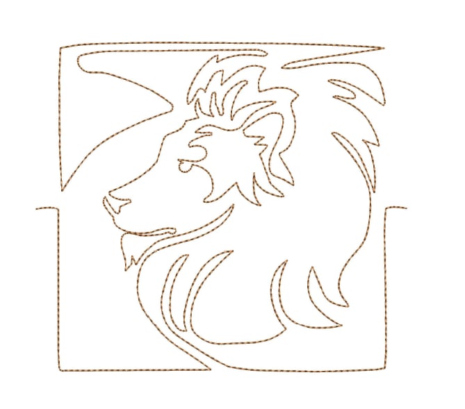 Lion Quilt Stipple Bean Stitch