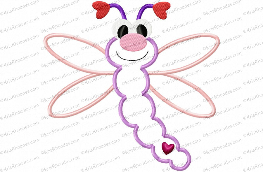 KRD Love Bug Dragonfly Applique