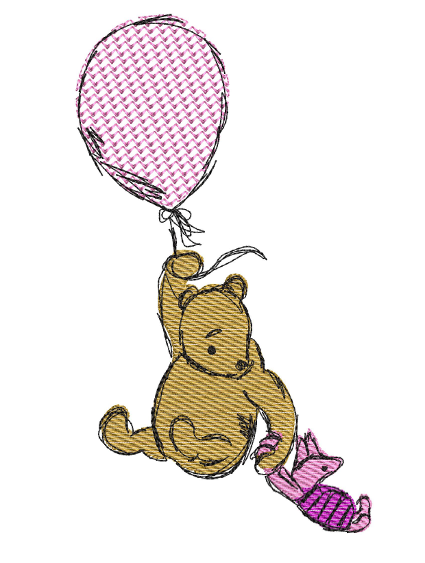 Vintage Pooh & Friends Sketchy