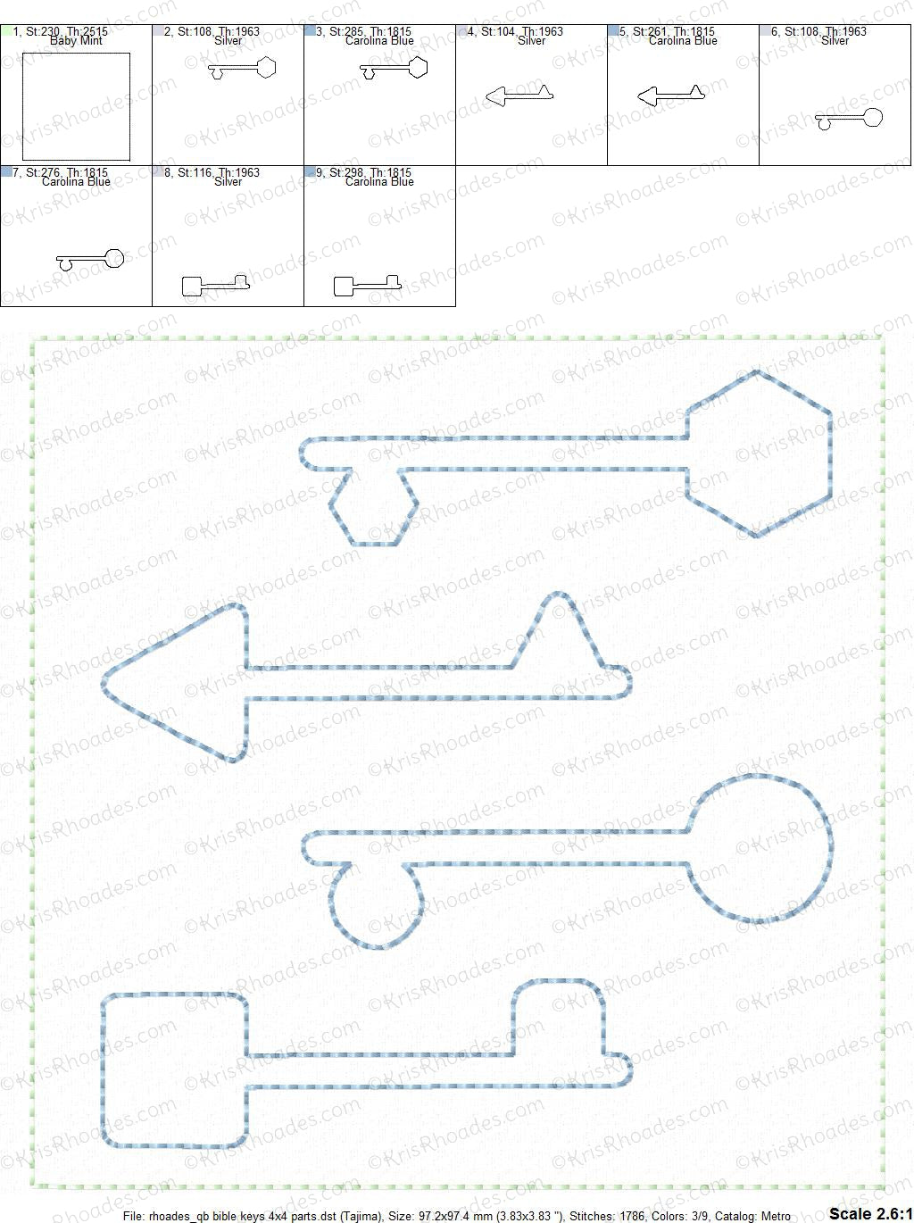 KRD Quiet Book Bible Keys Page