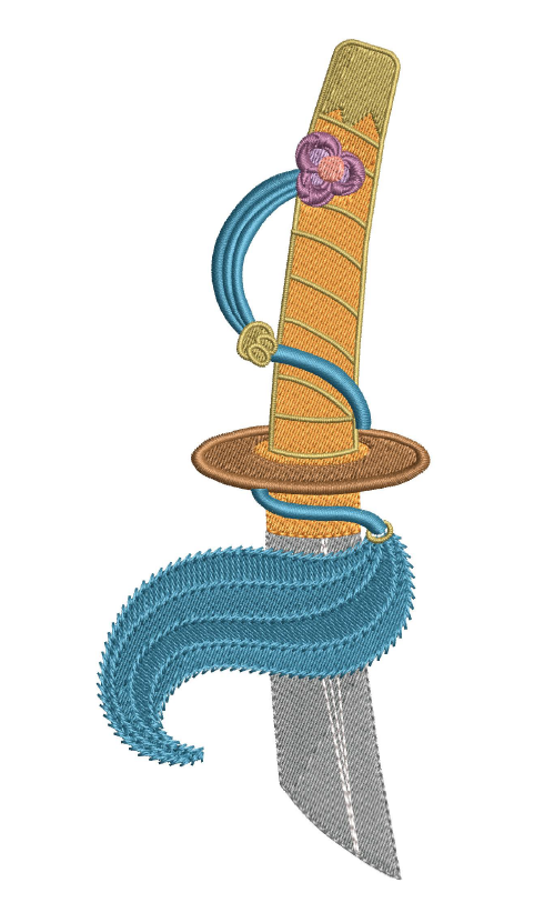 Martial Arts 3 Sword Embroidery Design