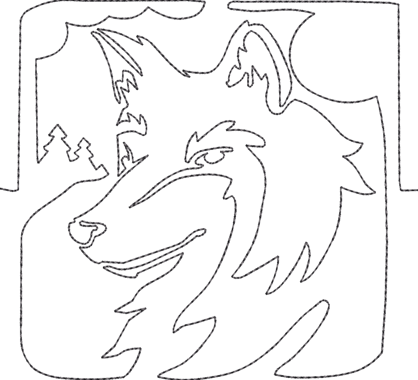 Wolf Quilt Stipple Bean Stitch