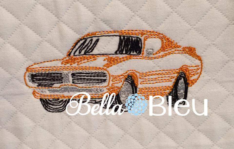 Charger Muscle Car Fathers Day Machine Embroidery Design