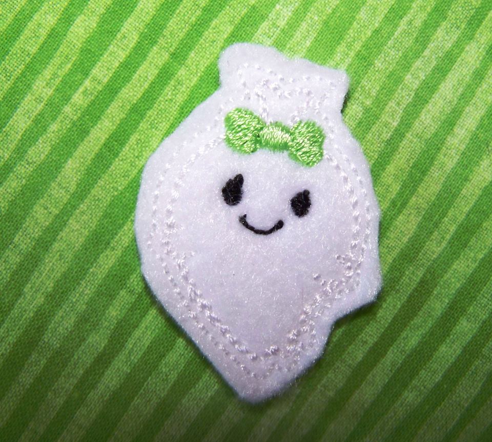 Cute Girl Ghost Feltie Machine Embroidery Design