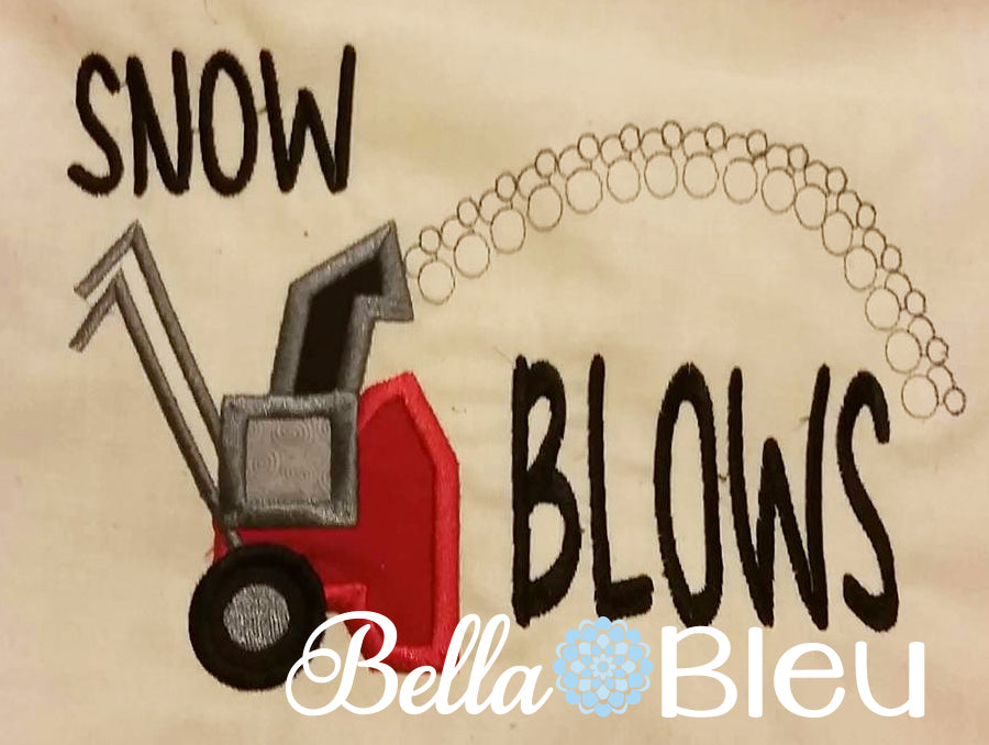 Snow Blows Snow Blower Machine Applique Embroidery Design