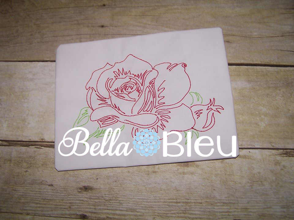 Beautiful Rose #5 Machine Embroidery Colorwork Design