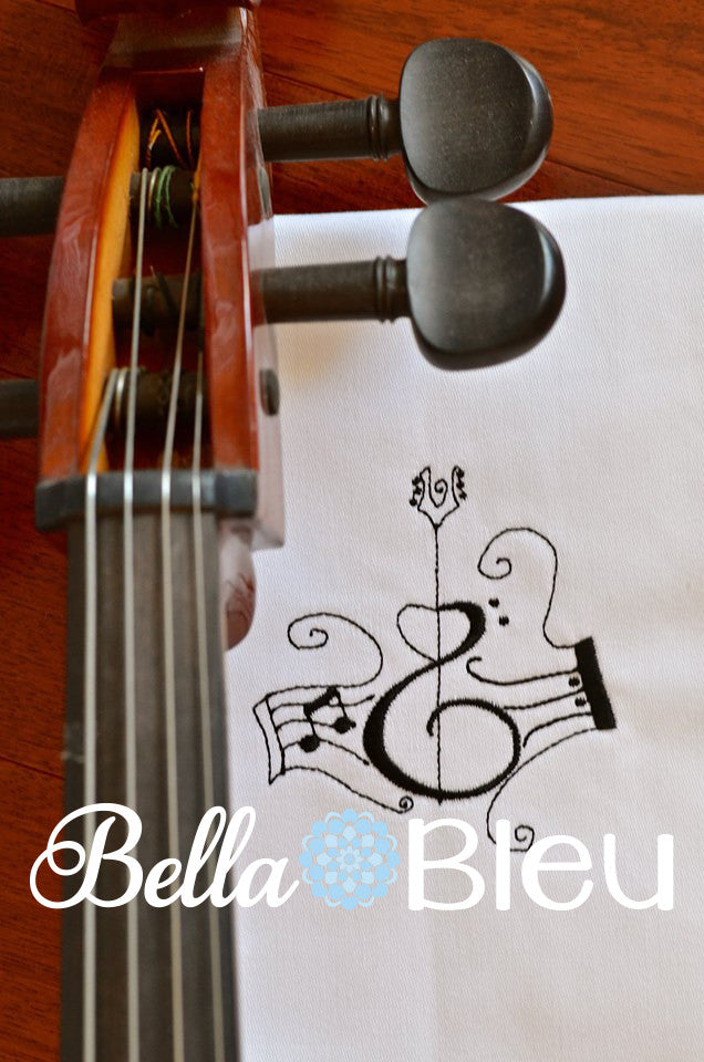 Guitar Music machine embroidery design