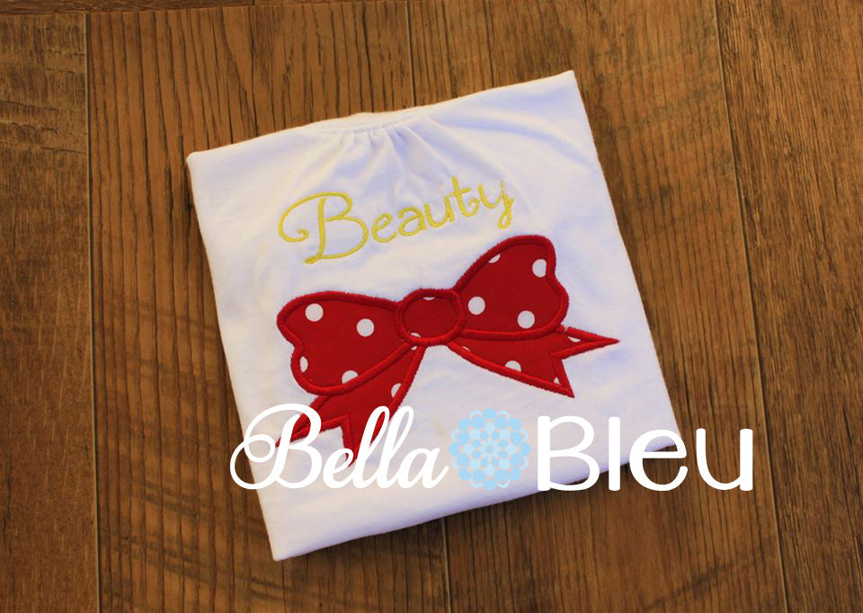 Applique Beauty with Bow Machine Embroidery Design
