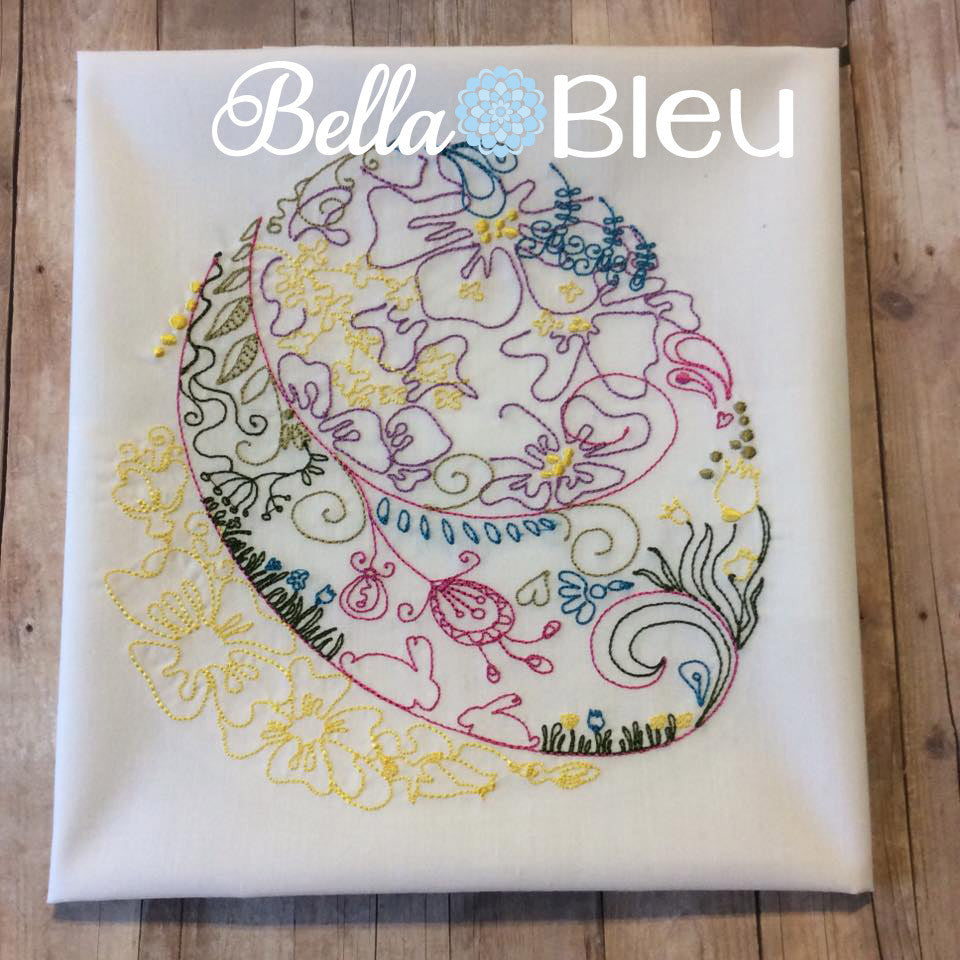 Easter Egg Beautiful Colorwork Filiagree machine embroidery design