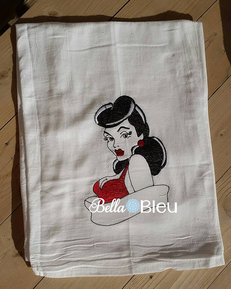 Vintage Rockabilly Embroidery design, Retro Sexy Vixen lady Rockabilly Design, Machine Embroidery Design, Retro Urban Embroidery Design