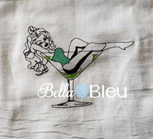 Rockabilly Vintage Embroidery design, Martini Alcohol Rockabilly Design, Machine Embroidery Design, Urban Embroidery Design, Alcohol design