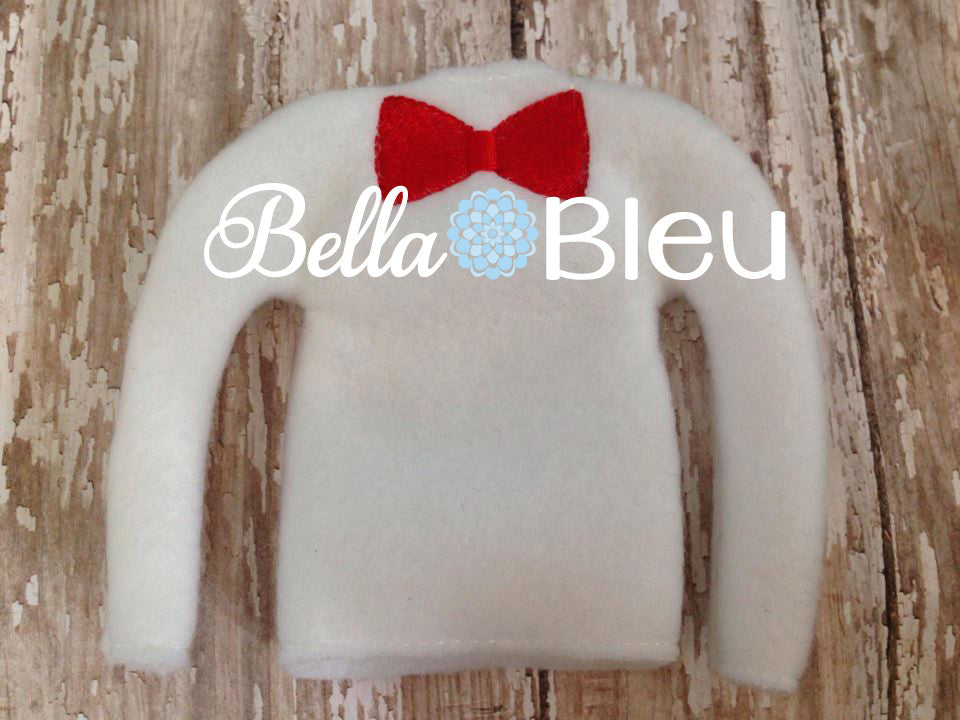 ITH In The Hoop Elf Stylish Bowtie Sweater Shirt Embroidery Design