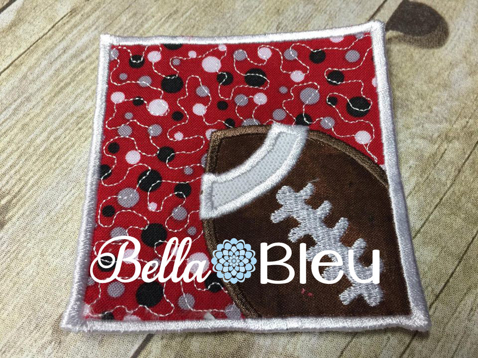 ITH Football In the Hoop Coaster Embroidery design