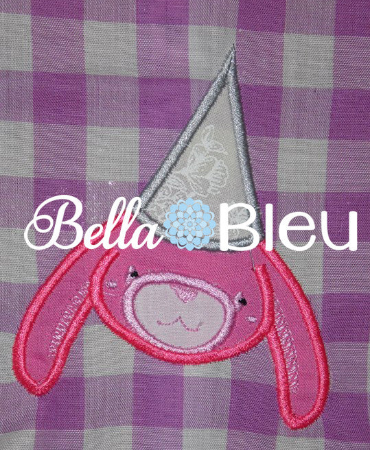 Happy Birthday Bunny Rabbit Machine Embroidery Applique Design