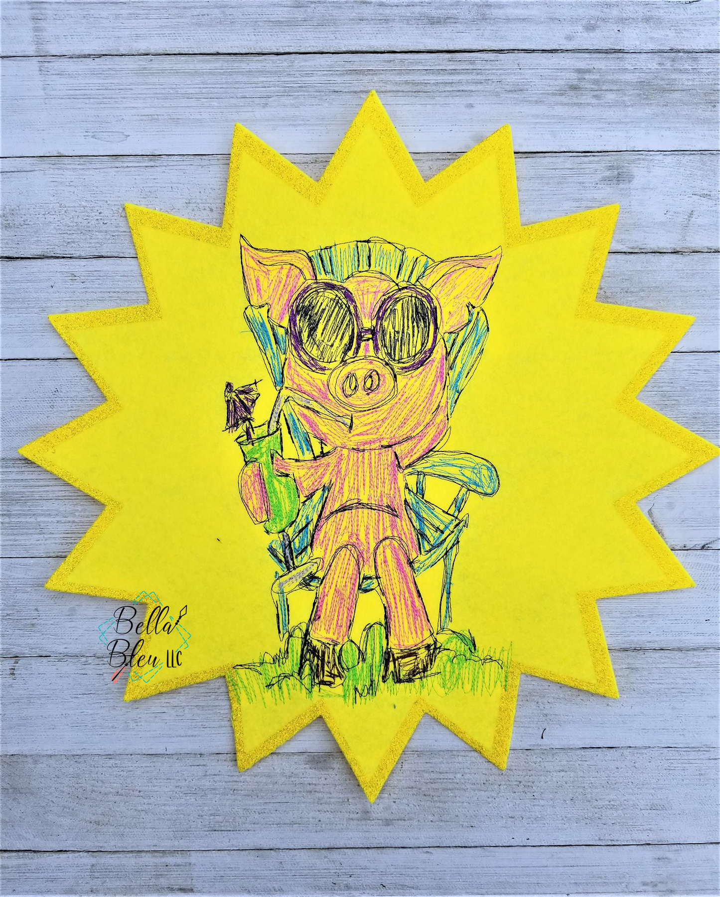Pig in Sunglasses Scribble