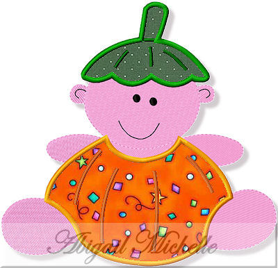 Baby Pumpkin Applique Embroidery Design