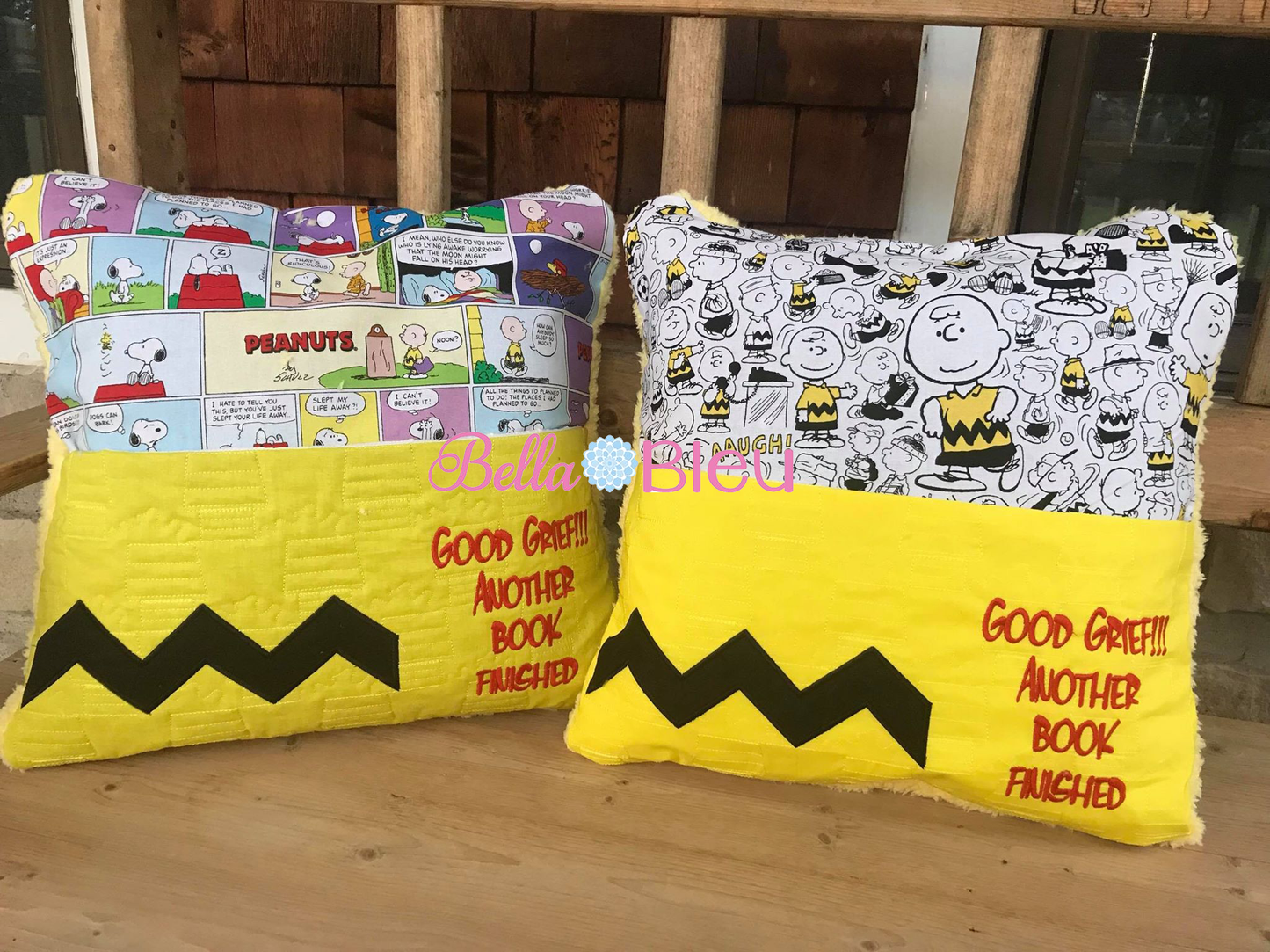Inspired Charlie Brown Good Grief Reading Book with dog house Motif stipple with Reading book machine embroidery design 8x12