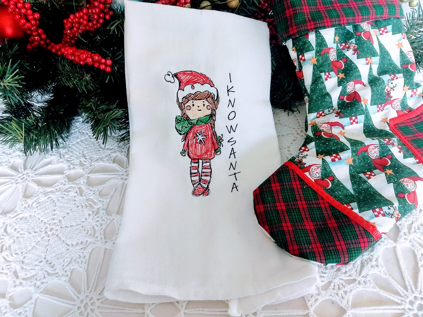 Christmas Elf Girl Scribble