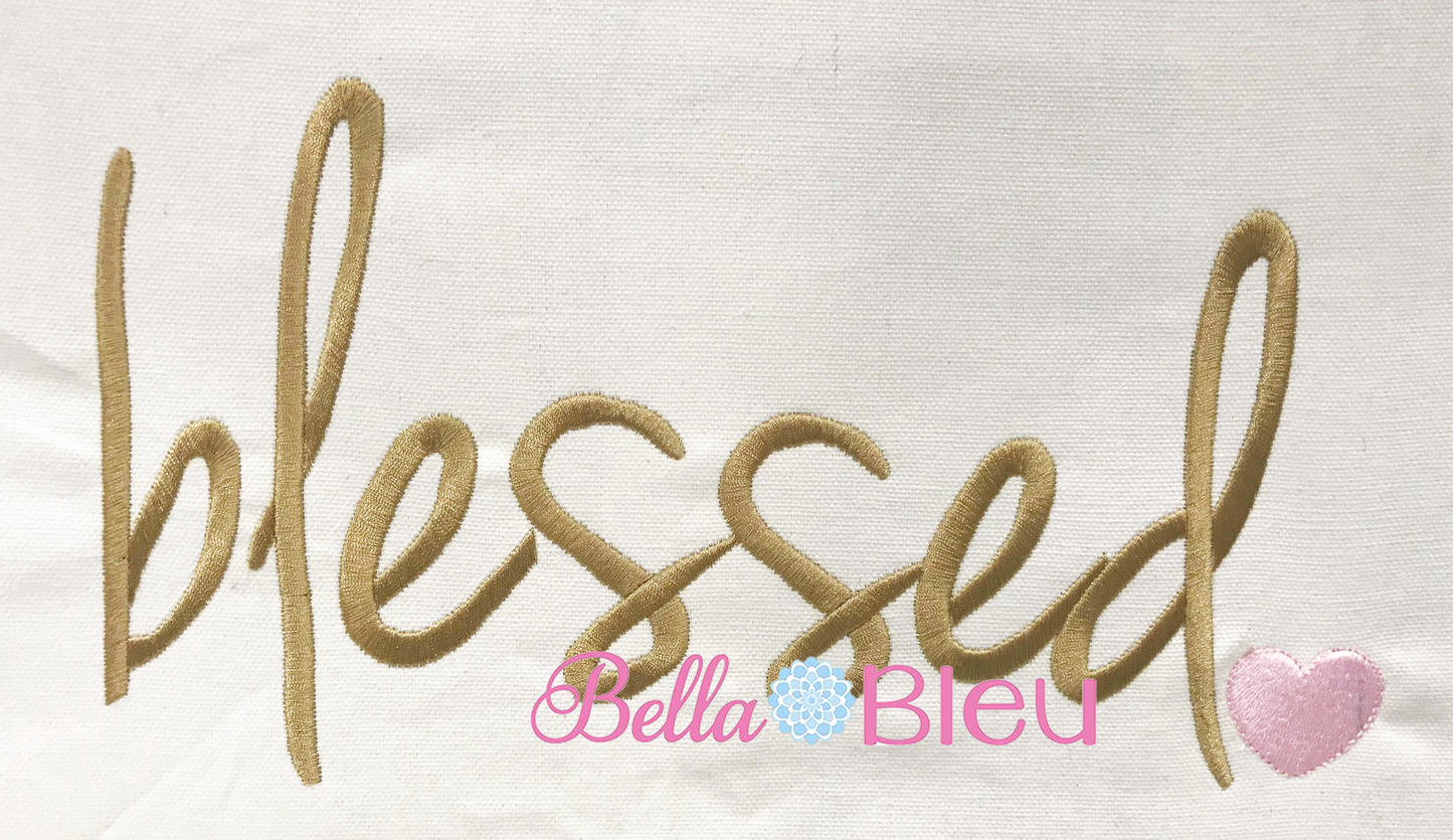 Blessed with heart Embroidery Design, Blessed Machine Embroidery Design, Blessed Religious, Heart 7x11 only Embroidery design