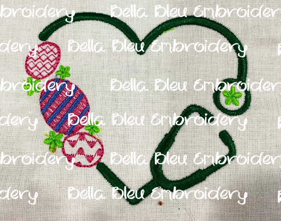 Monogram Easter Heart Stethoscope Frame