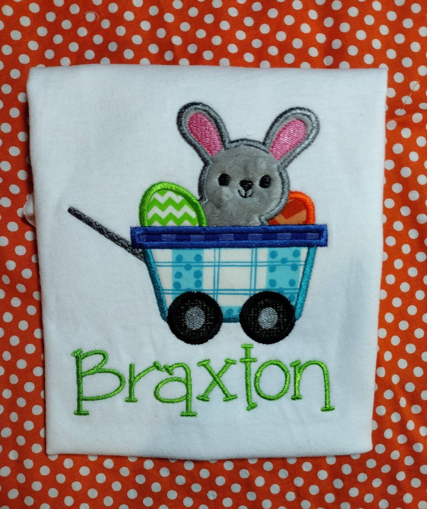 Easter Bunny in Wagon Applique