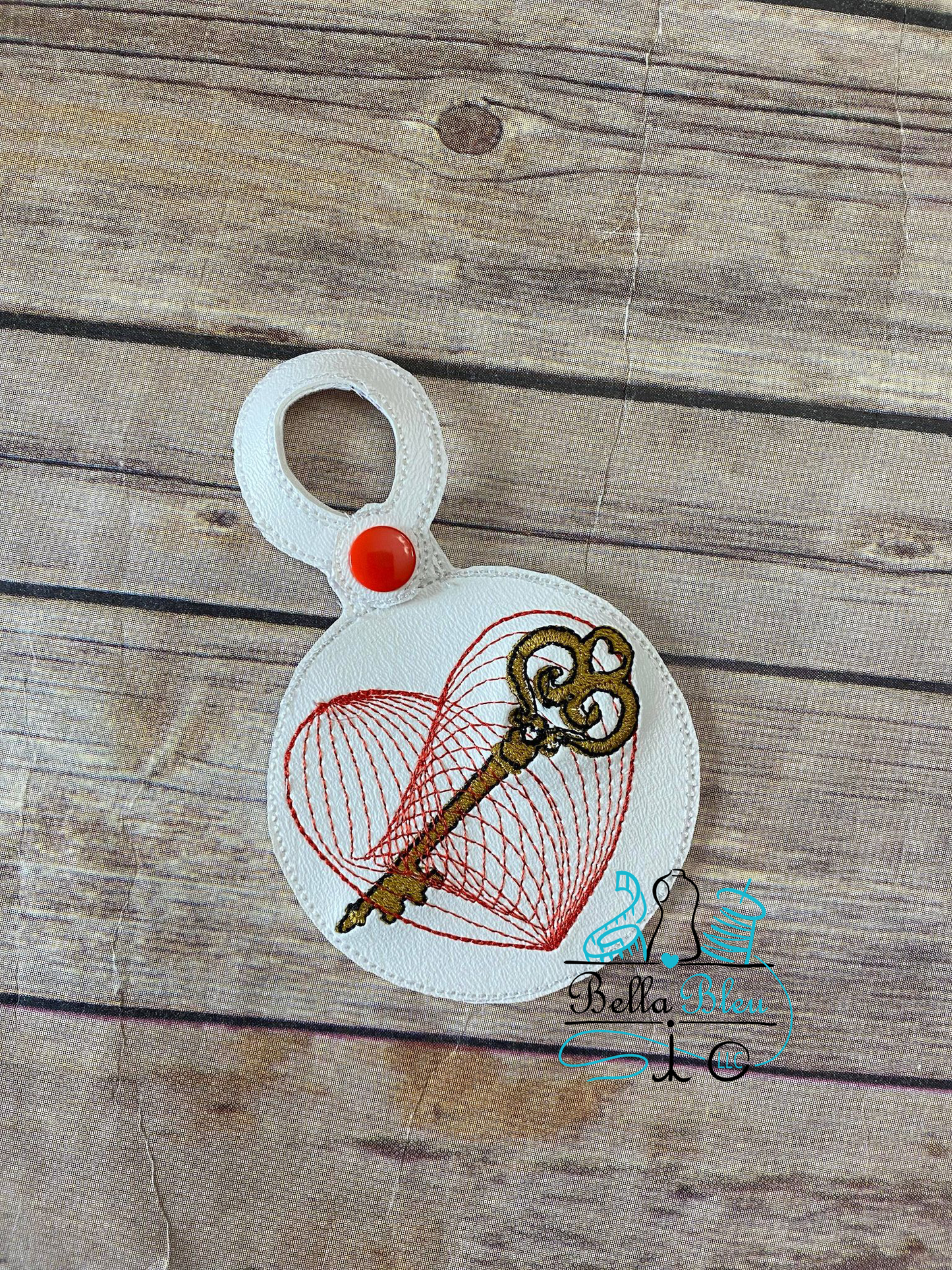 Punk Heart & Key ITH Bag Tag fob