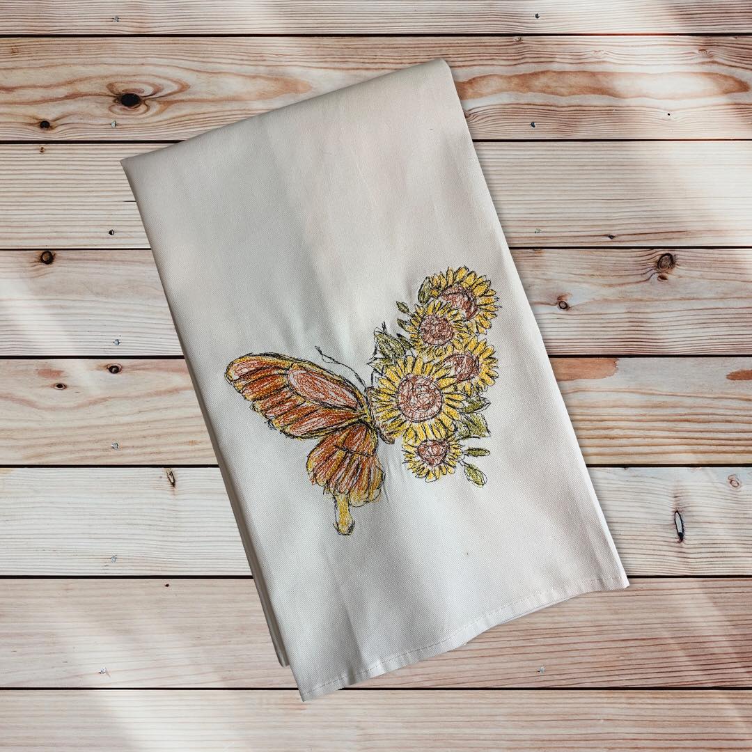 Butterfly Sunflower Scribble