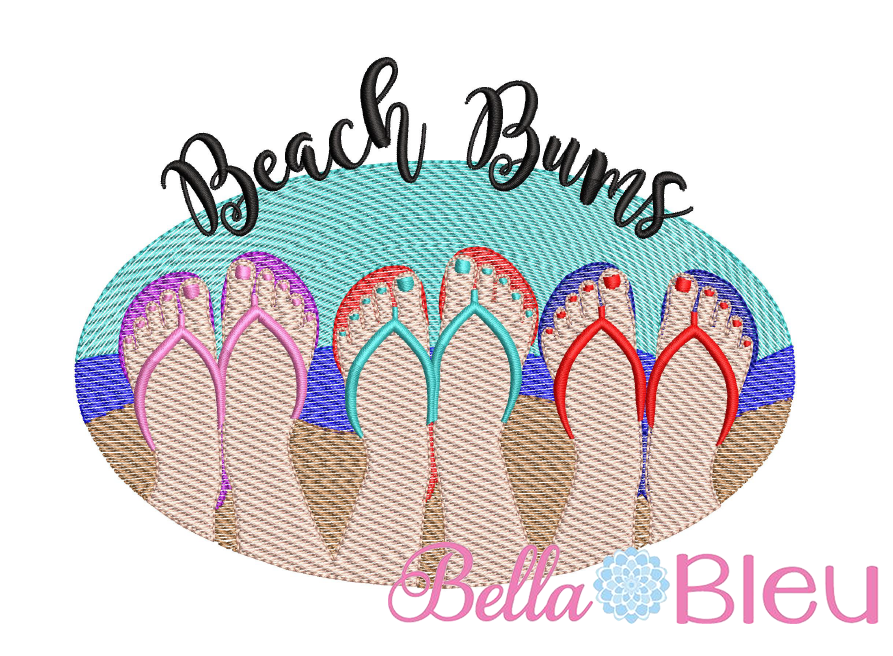 Sketchy Beach Bums Machine Embroidery