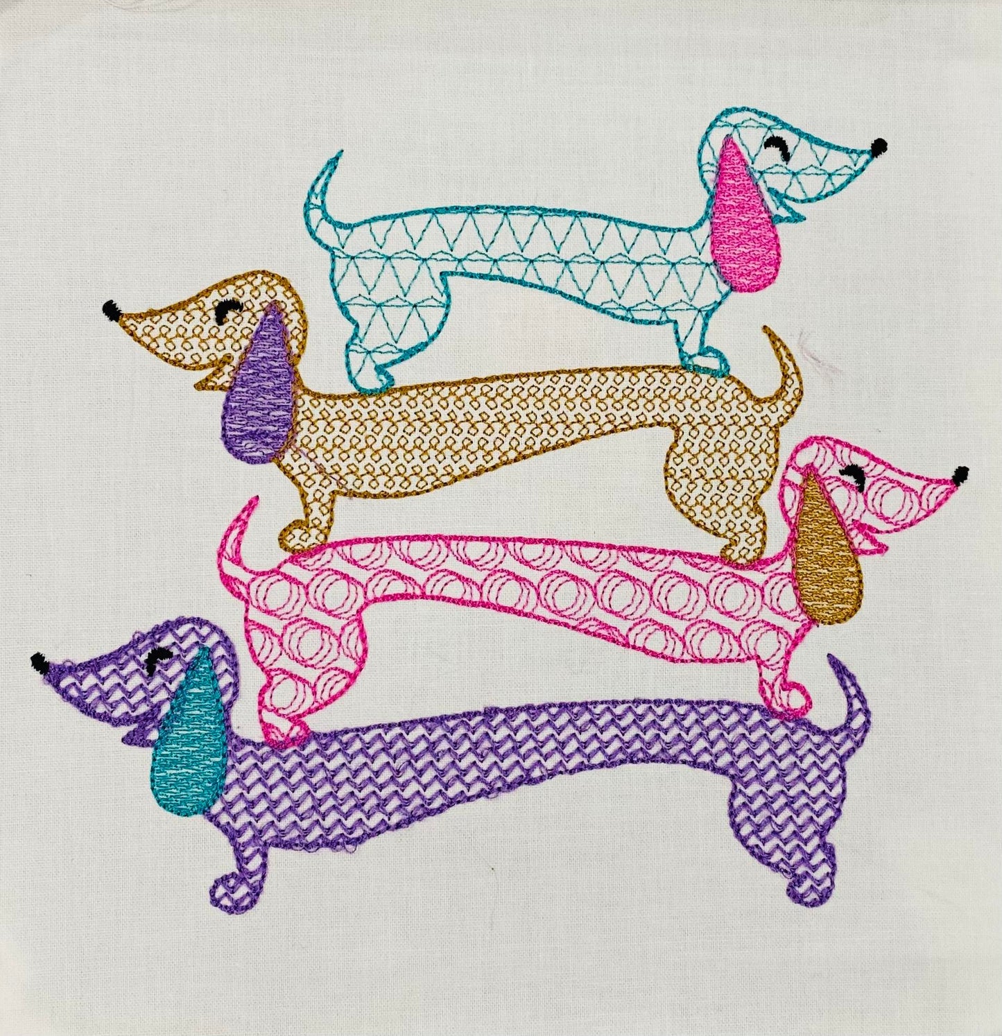 Dachshund Weenie Dog Tower motif sketchy design