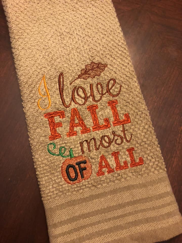 I Love Fall machine Embroidery Design 5x5 Sketchy