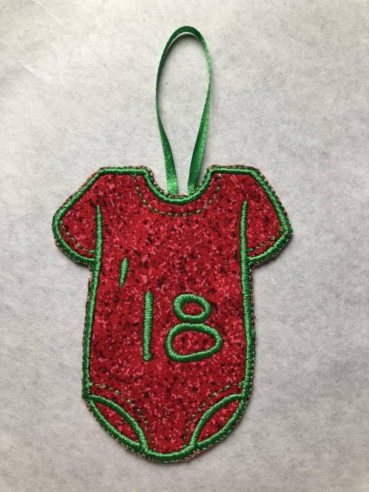 ITH Baby Bodysuit Ornament Machine Embroidery Design 4x4
