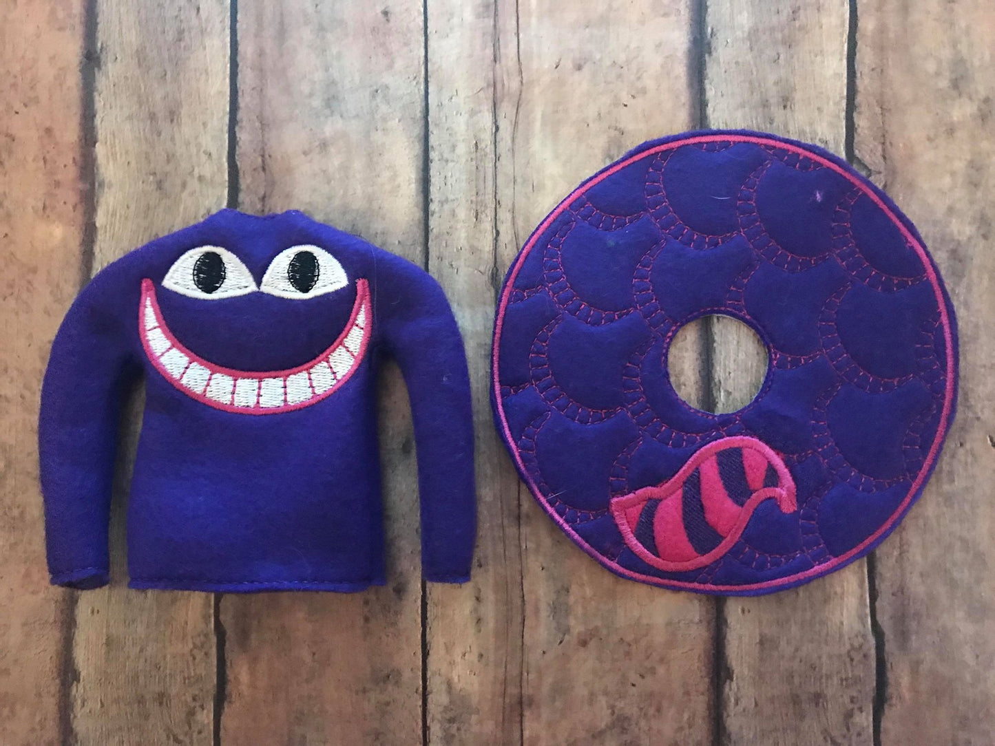 Inspired Cheshire Cat Elf Sweater In the hoop ith embroidery design