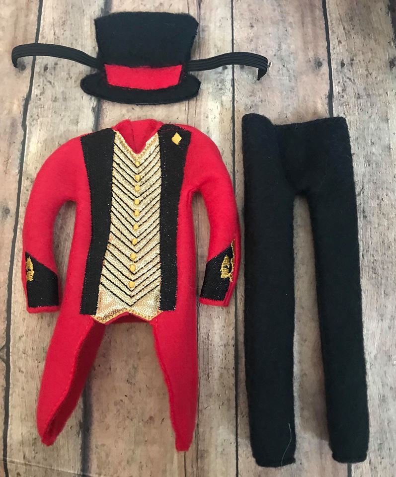 Inspired Greatest Showman Ring Master Leader jacket & Hat Elf Shirt In the hoop ith embroidery design 6x10