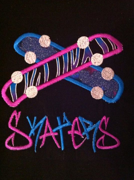 Skater Skateboard Satin and Chain Applique