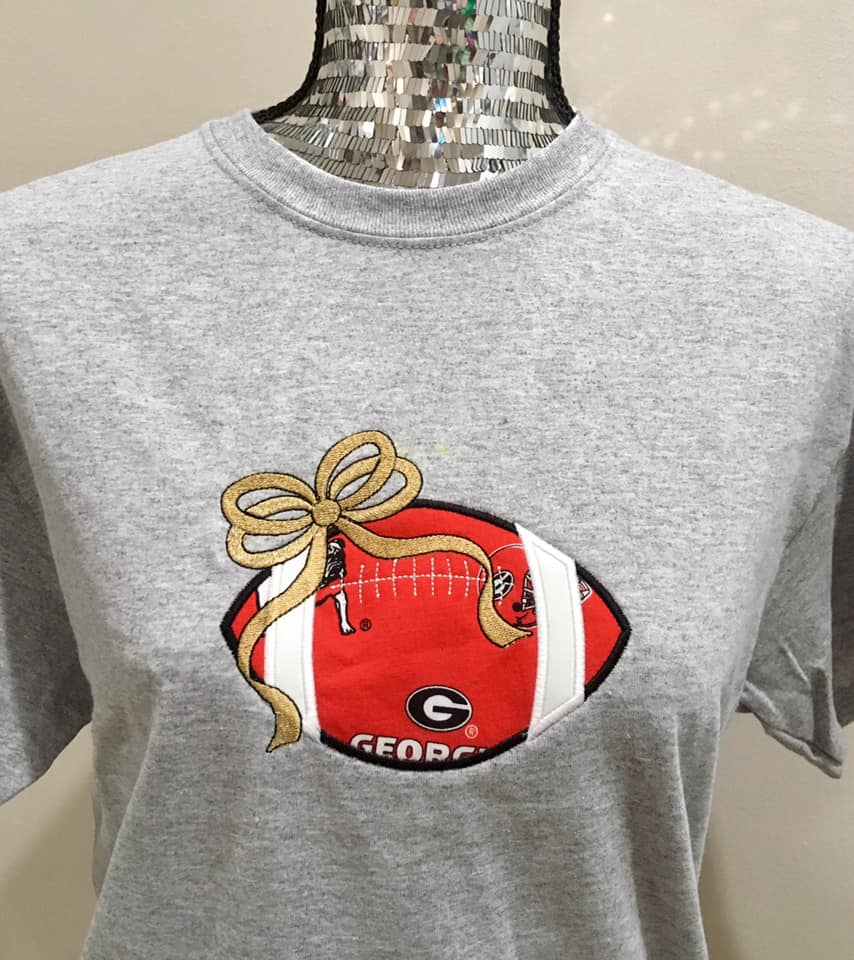Applique Football with Bow