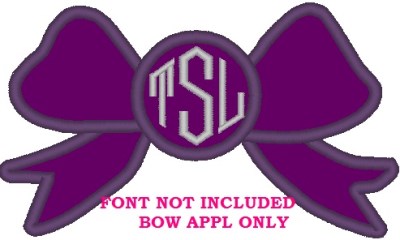 Bow Center Monogram Frame 1 Size