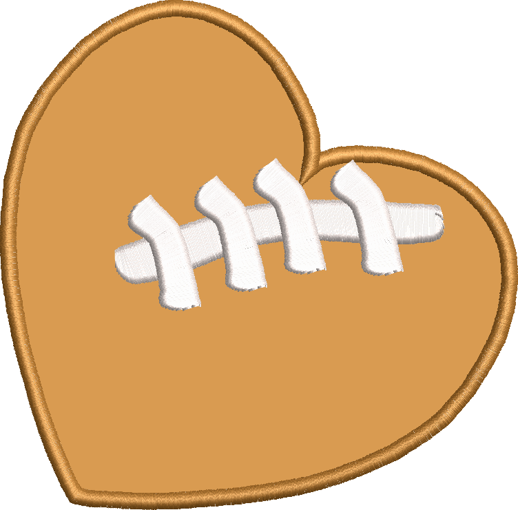 Heart Football Applique